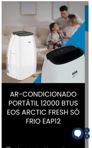 Ar Condicionado Portátil EOS 12.000 BT Troco, Vendo 220VUs (Semi-novo - Na Garantia)