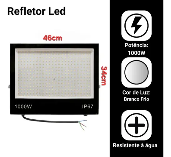 Refletor Led 1000w Bivolt