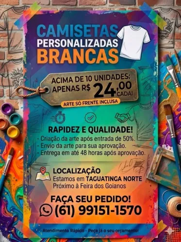 Camisetas personalizados brancas