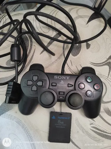 Controle original Playstation 2 e Memory card original Playstation 2