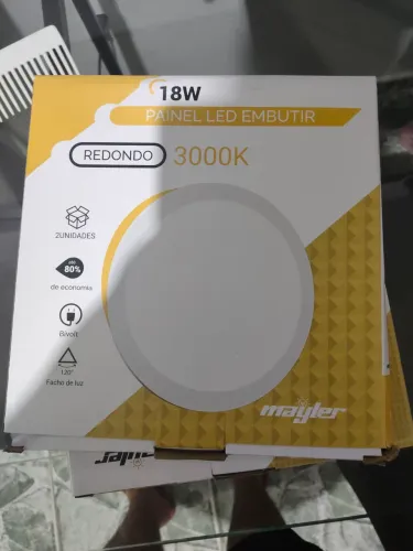 Luminárias led 3000k 18W redonda novas.