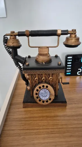 TELEFONE COFRINHO DECORATIVO ESTILO RETRÔ DE METAL