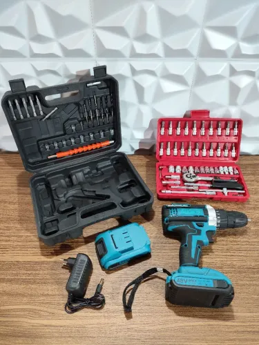 Jogo de Ferramentas - Parafusadeira 48V + Kit 46 Peças