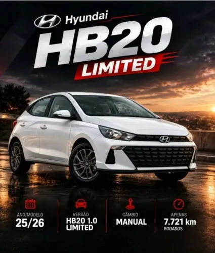 Hyundai HB20 Limited 1.0 Flex 12V Mec. 2026