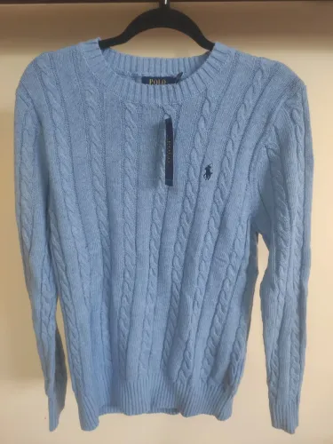 Suéter tricot Polo Ralph Lauren azul <br>PRODUTO