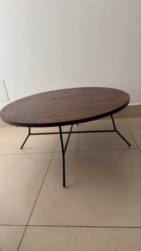 Mesa de Centro Tok&Stok Jahari 80 cm - madeira maciça
