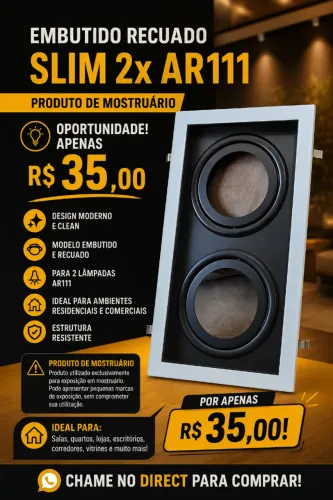 EMBUTIDO RECUADO SLIM 2x AR111 - PRODUTO DE MOSTRUÁRIO