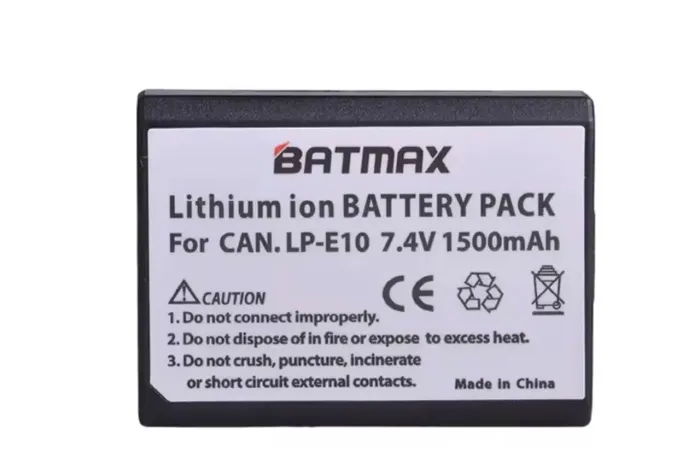 2 Baterias Lp-E10 1500 Mah Mais Um Carregador Simples Canon T3 T5 T6 T7 T100 X70 X70 X90