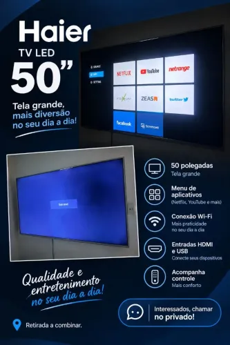 Tv 50 polegadas não é smart
