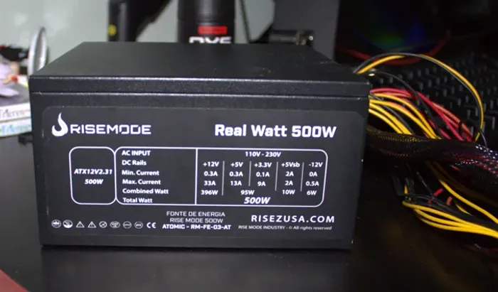 Fonte de Computador Rise Mode 500w PFC ativo