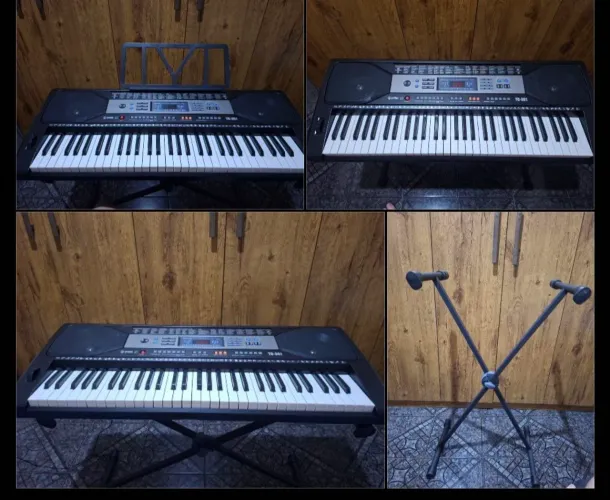 Teclado Musical Spring TC 361-teclas sensitivas e Suporte com formato em X ajustável