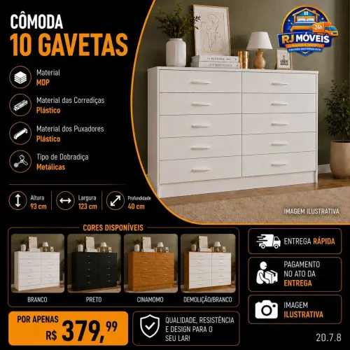 Cômoda 10 gavetas