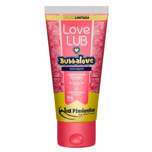 Kit Lubrificante Intimo Beijável Love Lub Base Água Sabor Tutti Frutti e Menta