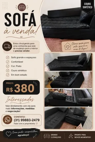 Vende sofá de couro sintético