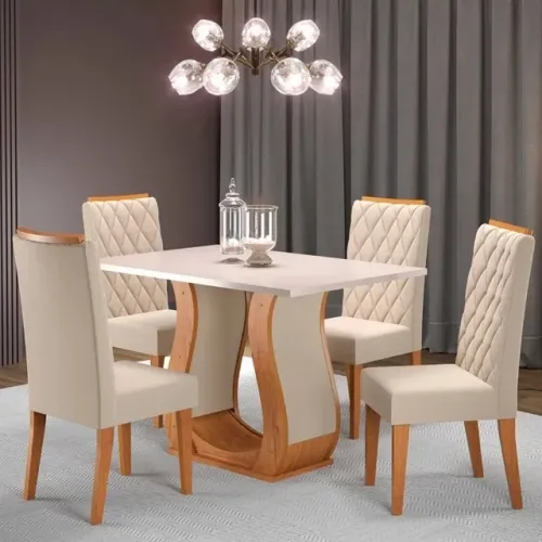 OFERTA RELÂMPAGO Mesa de Jantar 4 Lugares Los Angeles Promoção Shopee