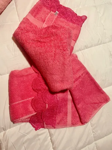 kit 3 toalhas artex fofinha pink