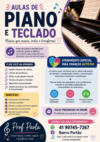 Aulas de Música Inclusão para crianças 