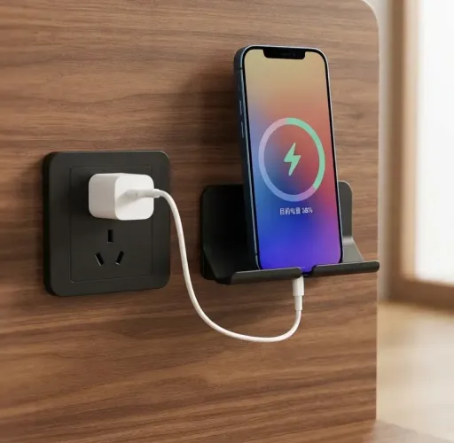 Suporte Adesivo De Parede Preto Para Celular iPhone Android