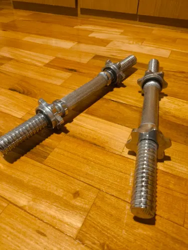 Odin Fit. Halter Par de Barras Maciças de 40 cm com Rosca Rápida para musculação