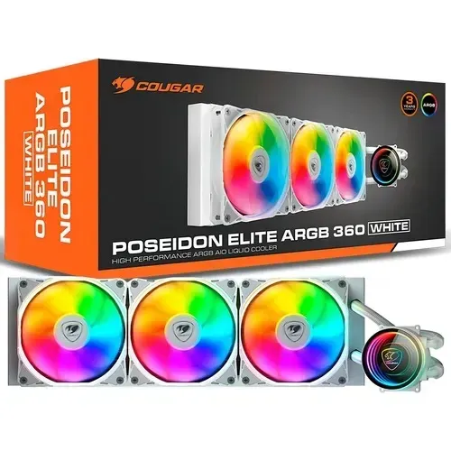 Water Cooler Cougar Poseidon Elite 360 White - Novo Lacrado