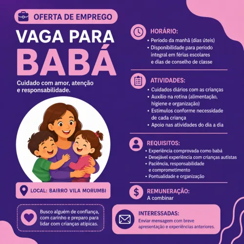 Procuro babá