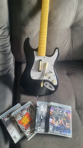 GUITARRA ROCK BAND MAIS JOGOS PS3
