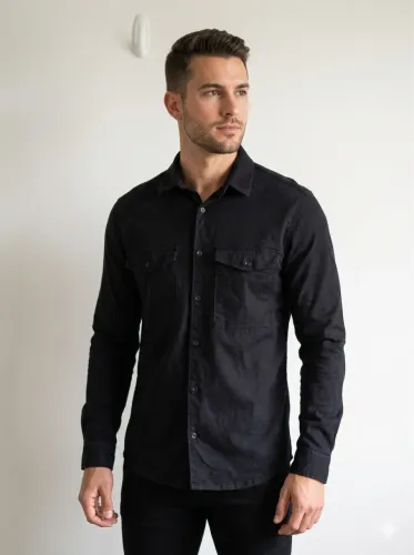 Camisa masculina tam P preta Guararapes