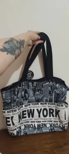 Bolsa Tote Robin Ruth Original - Estampa New York (Lona com Zíper)