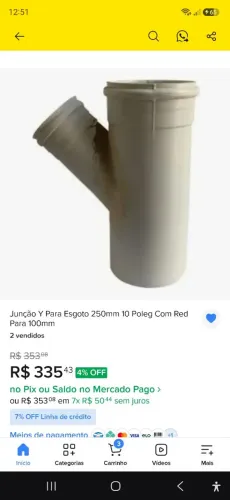 Junção 250mm para 100mm