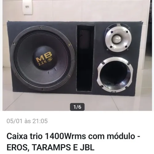 Som trio profissional (Eros, Taramps, Jbl)