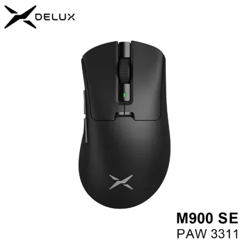 Mouse Gamer Sem Fio Delux M900 SE 12000DPI 63g Ultra Leve Preto | NOVO