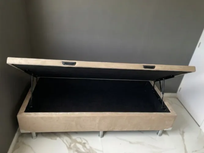 Baú solteiro Bege II suede