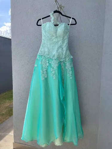 Vestido Festa 2 em 1 Verde Tiffany 