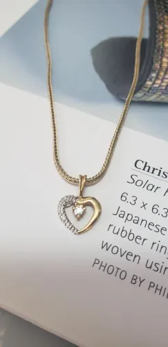 Pingente Coração com brilhantes naturais