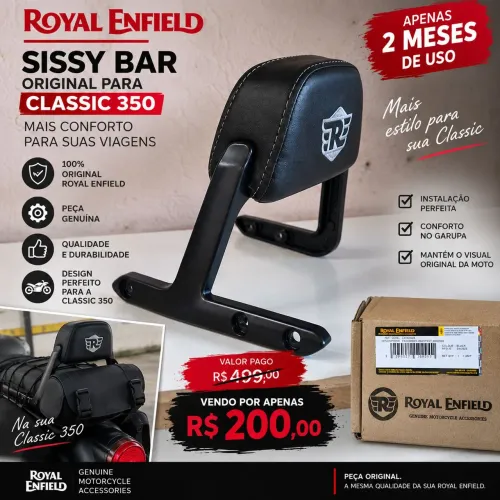 Sissy Bar Original Royal Enfield para Classic 350
