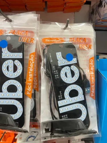 Placa Uber Ventosa Led Identificação Motorista Aplicativo