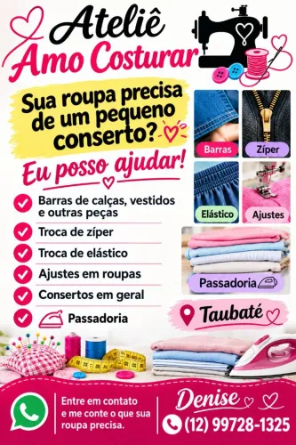 COSTUREIRA E PASSADEIRA EM TAUBATÉ