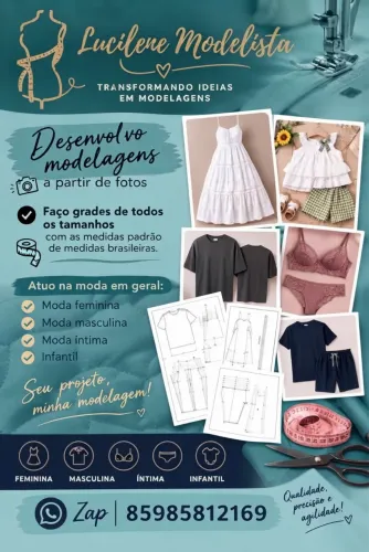 Modelista Profissional: Transformo sua Foto em Molde Perfeito! Todos os Tamanhos