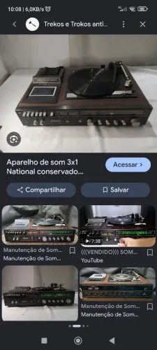Som 3 em 1 National antigo mas em excelente estado de conservação.