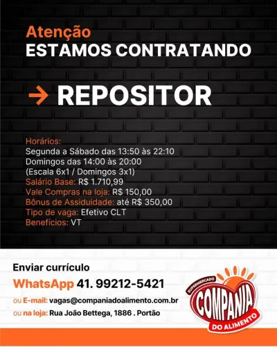 Supermercado contrata