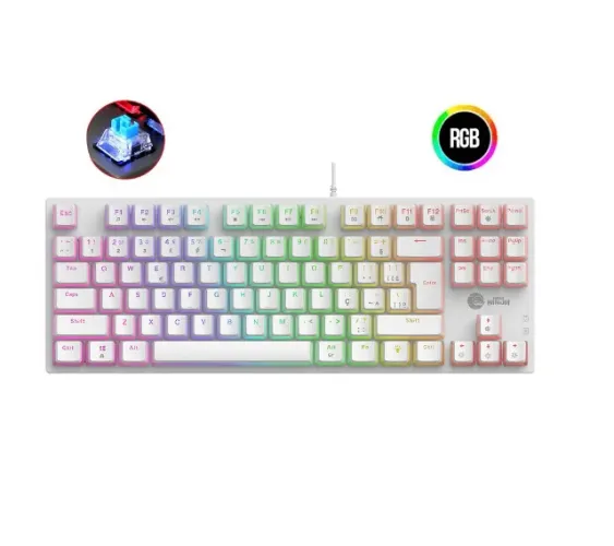 Teclado Gamer Mecânico Tkl Branco