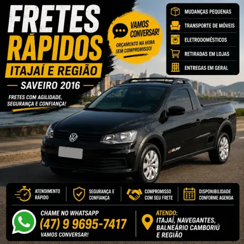 Fretes rápidos em Itajaí e região | Saveiro | Orçamento na hora