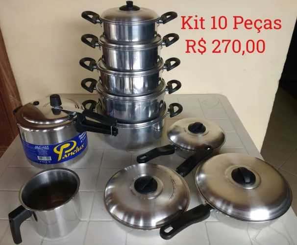 Leiteira, Frigideiras Com Mais Panelas, Kit 10 Peças