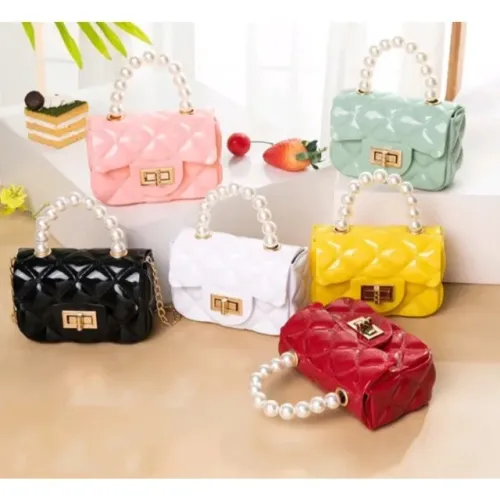 Bolsa Tote Com Pérolas De Geléia Para Adultos E Crianças / Mini Bolsas Blogueirinha