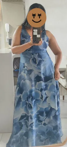 Vestido longo azul
