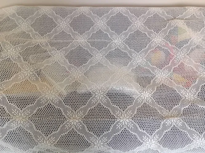 Toalha de banquete antiga de crochet
