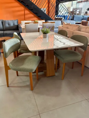 MESA ATLANTA 135 x 90 C/ 4 CADEIRAS SANTORINE*