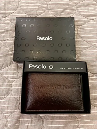 Carteira Nova/Sem uso Fasolo 100% Couro marrom para vender rápido