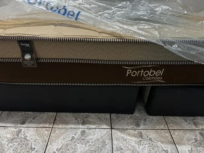 Cama box + colchão portobel king 