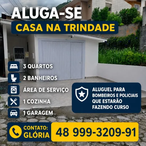 Casa para alugar na trindadesomente para bombeiro e policias que estarão realizando curso.
